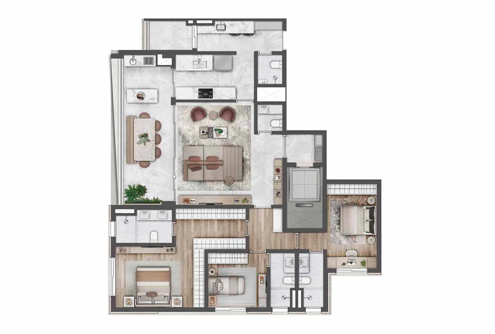 Planta 160 m² Atmos Moema