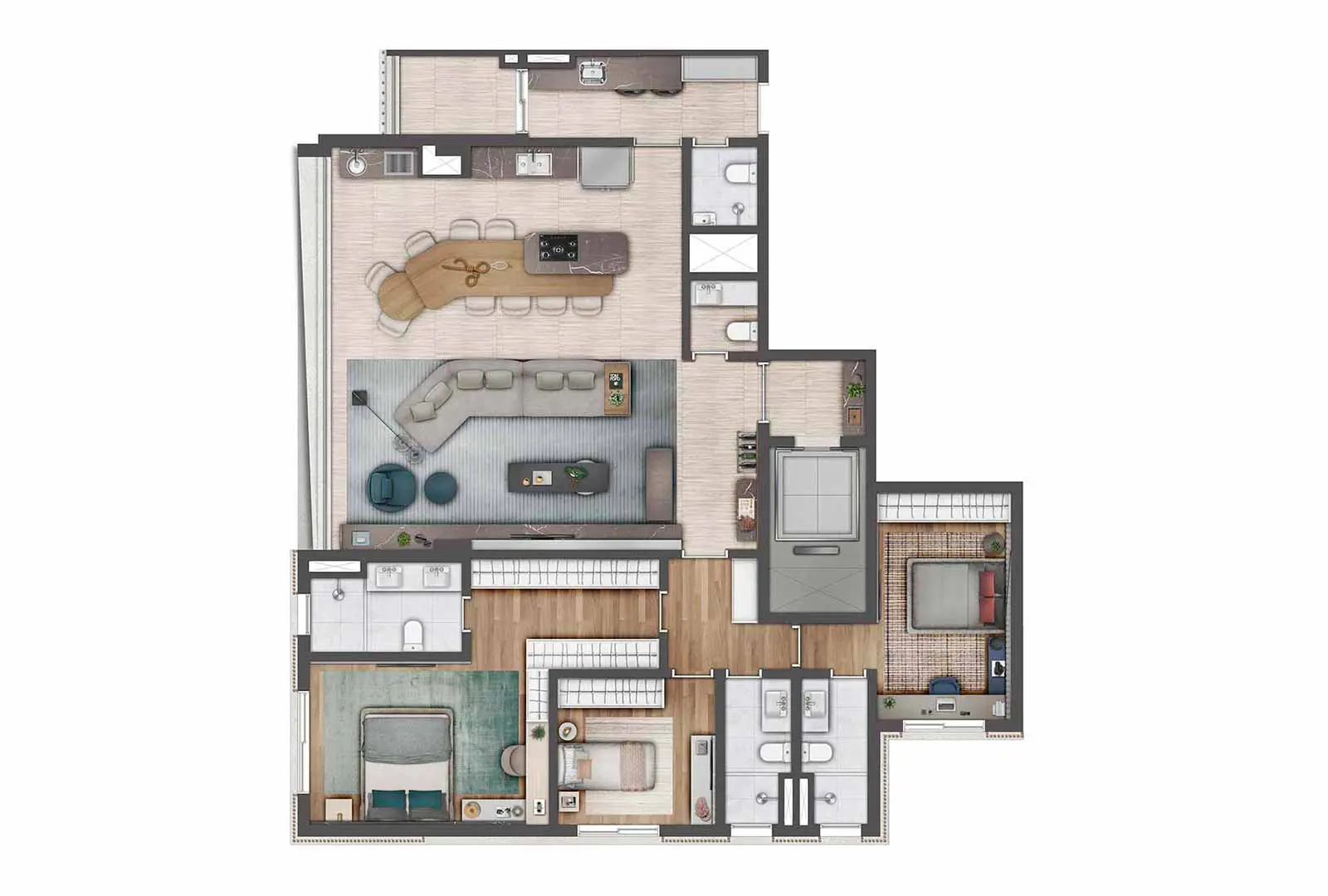 Planta 160 m² Atmos Moema