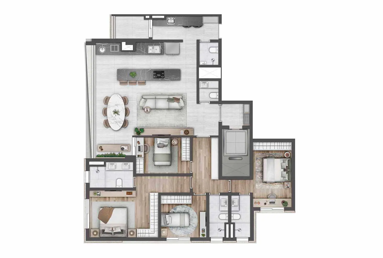 Planta 190 m² Atmos Moema