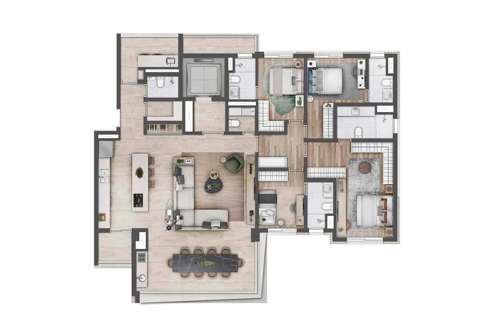 Planta 190 m² Atmos Moema